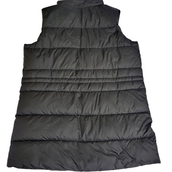 WEATHERPROOF Quilted Puffer Vest Long Black Longline Sleeveless Jacket XL - Picture 2 of 12